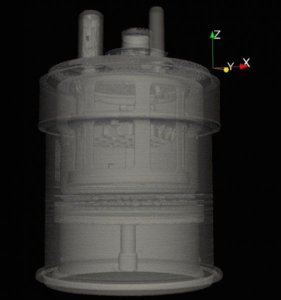 Reconstruction of vacuum tube from the first test measurements